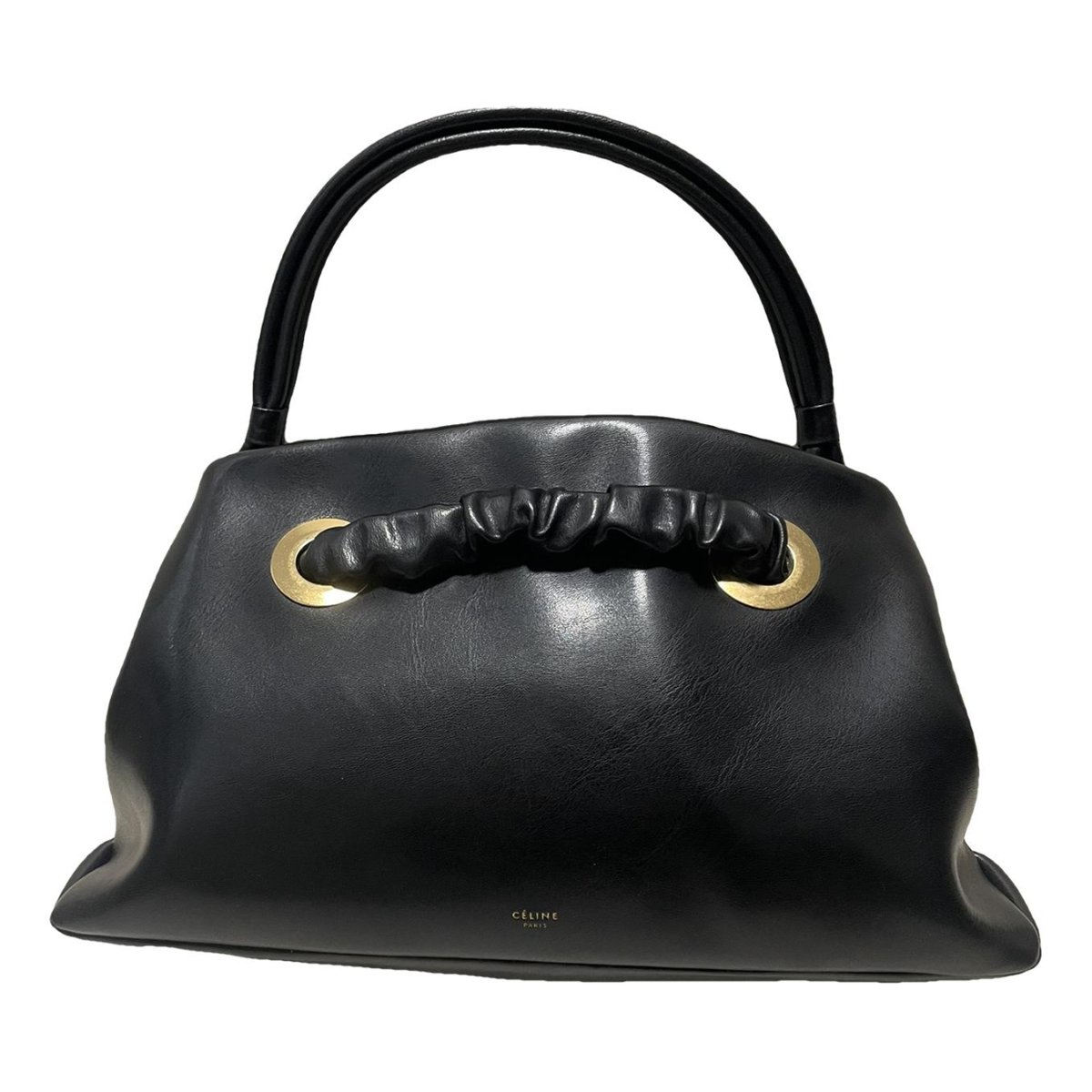 Eyelet leather handbag