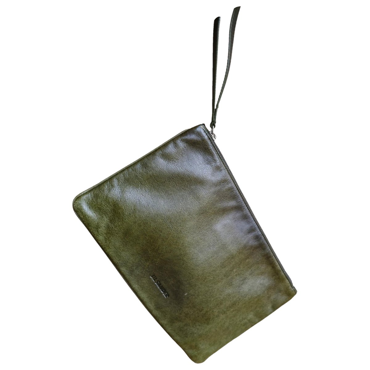 Leather clutch bag