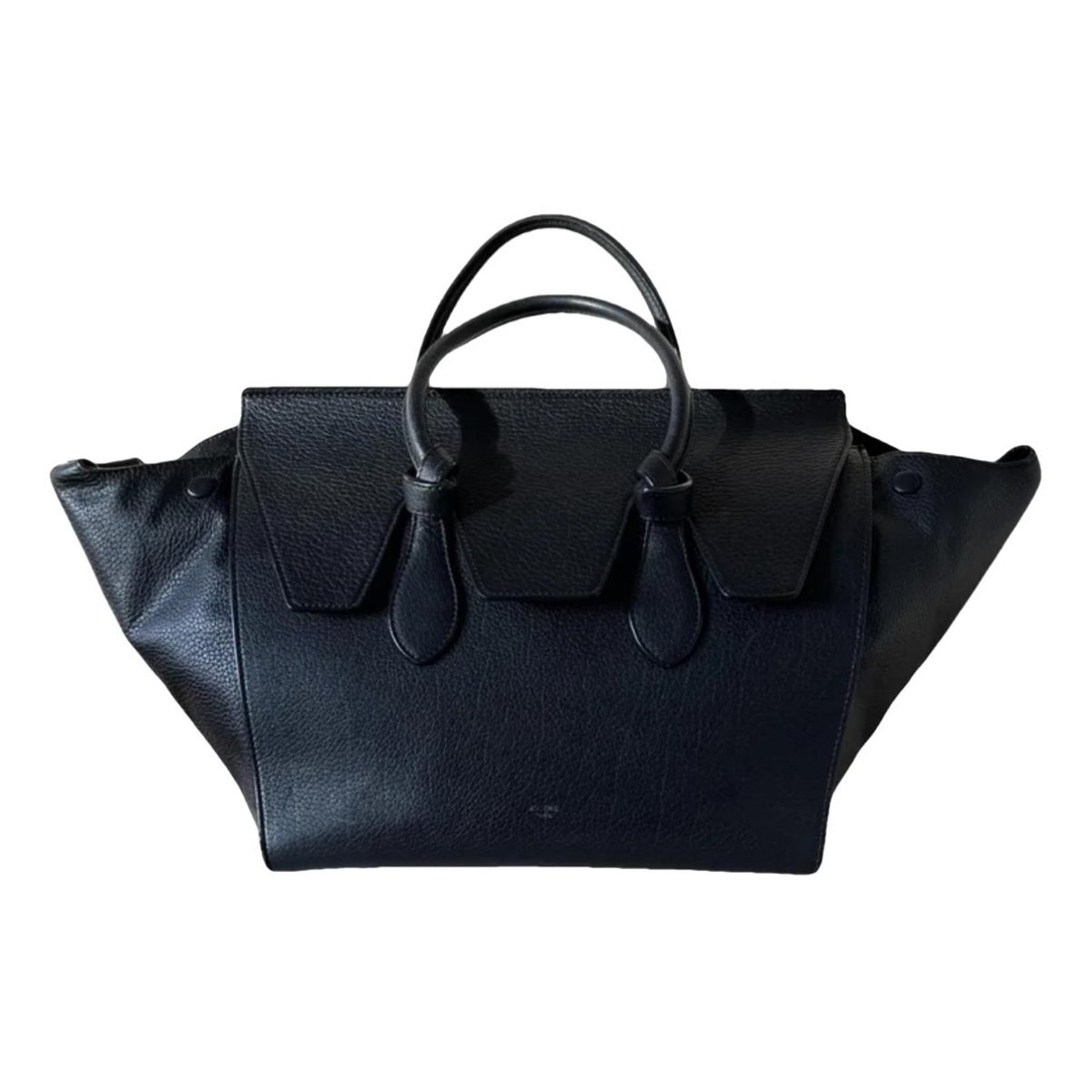 Tie leather handbag
