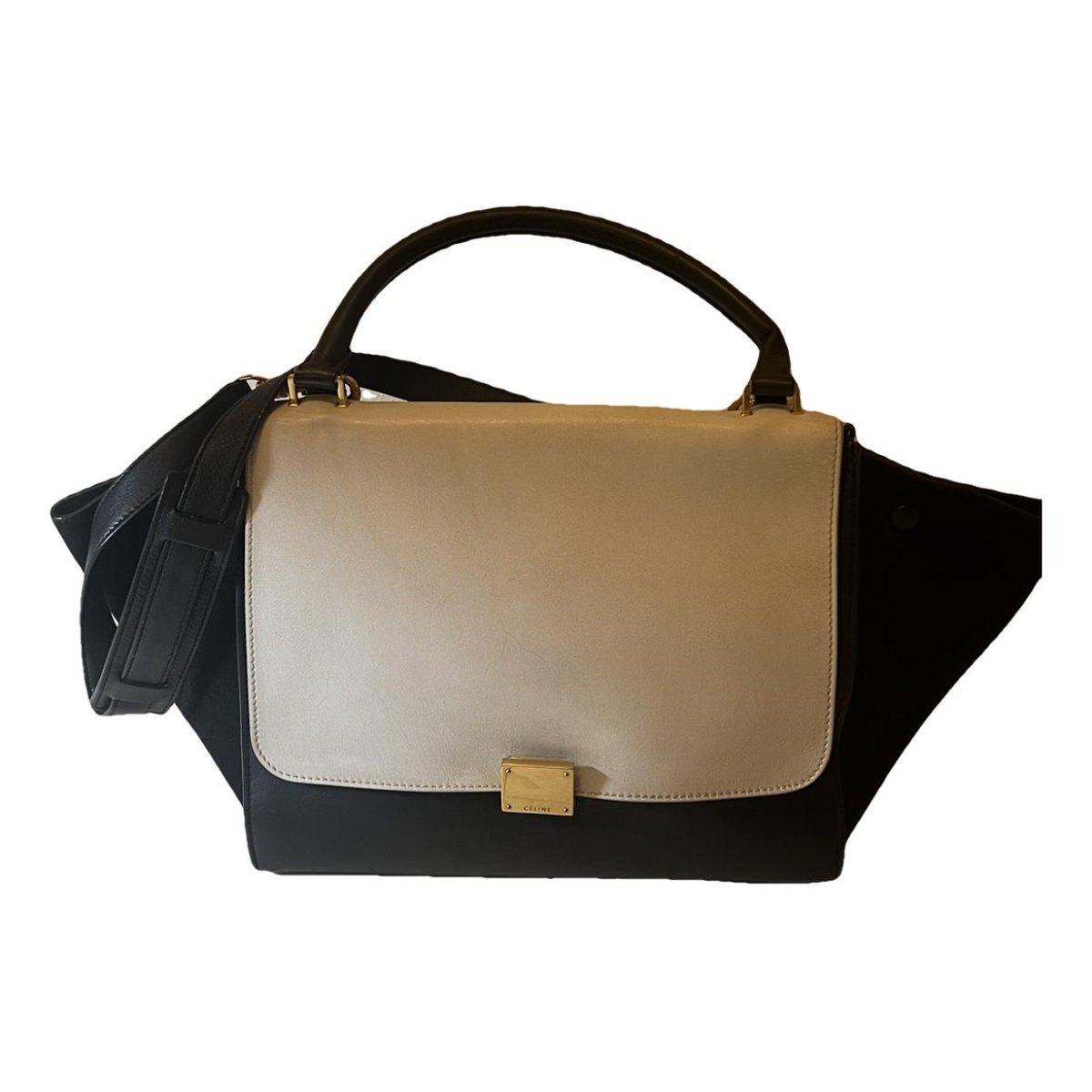 Trapèze leather handbag