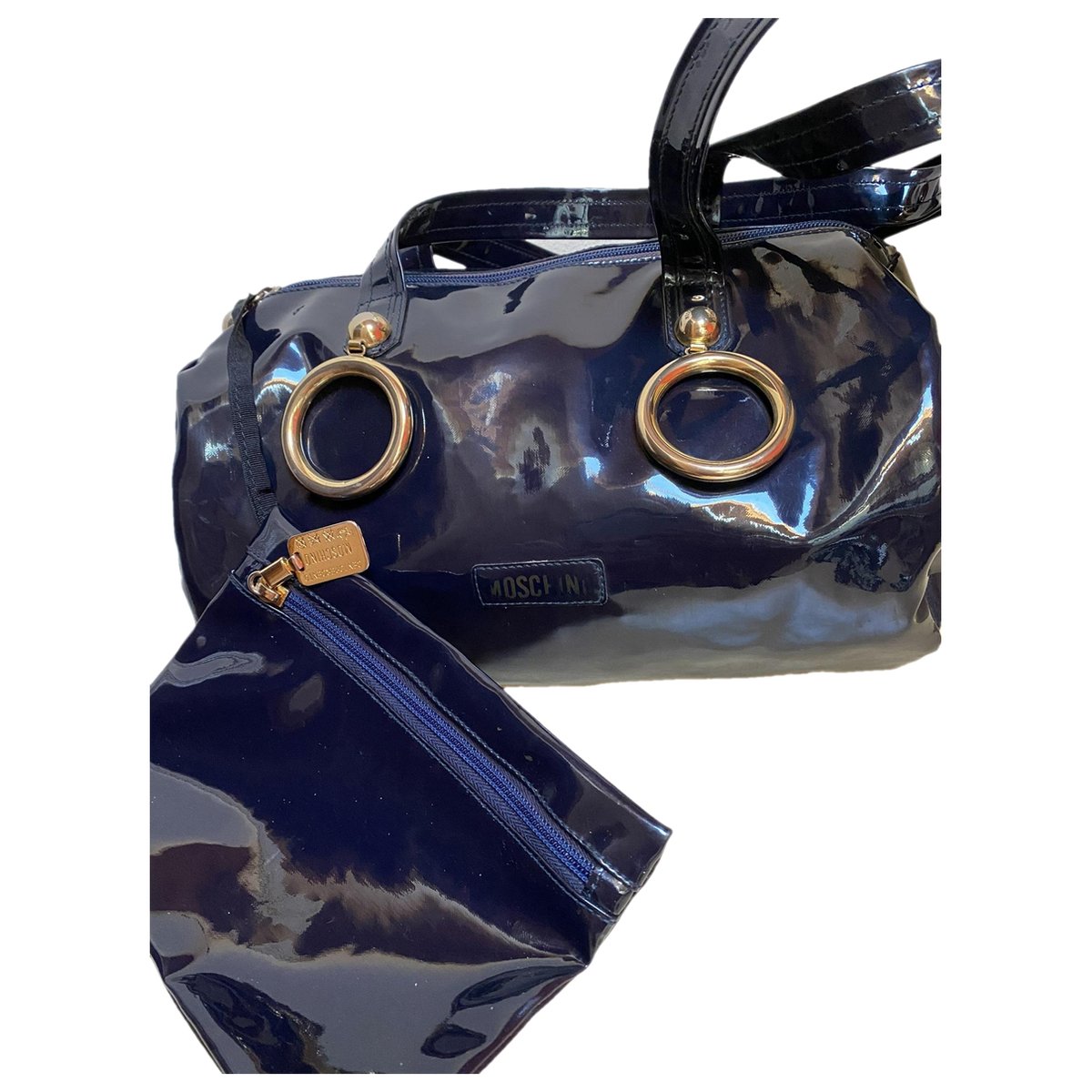 Patent leather handbag