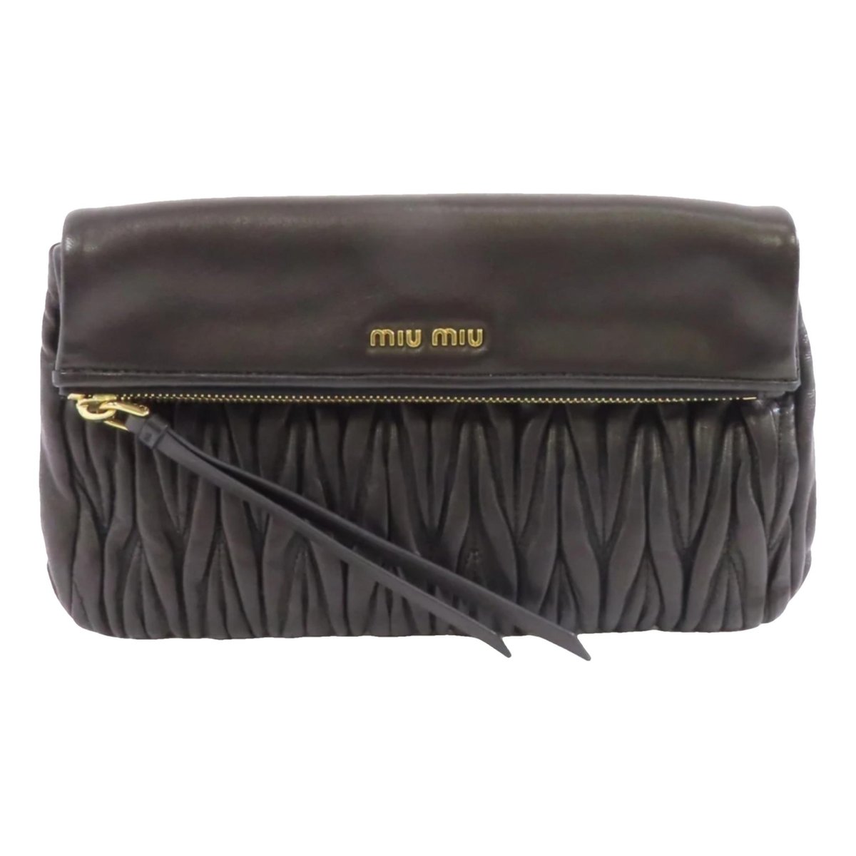 Matelassé leather clutch bag