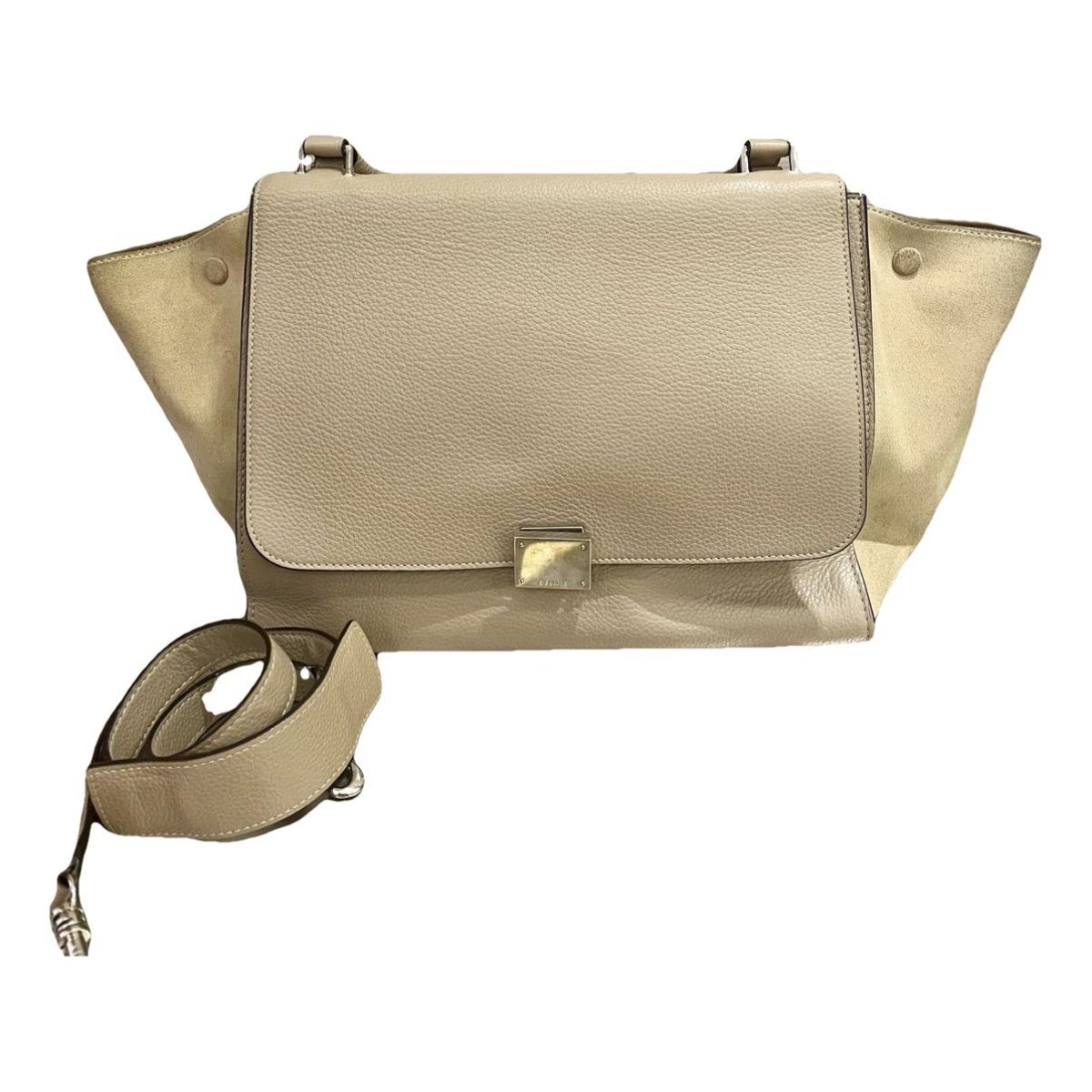 Trapèze leather handbag