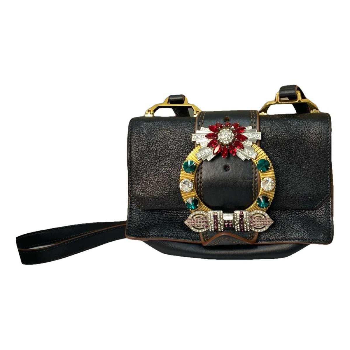 Miu Lady leather crossbody bag