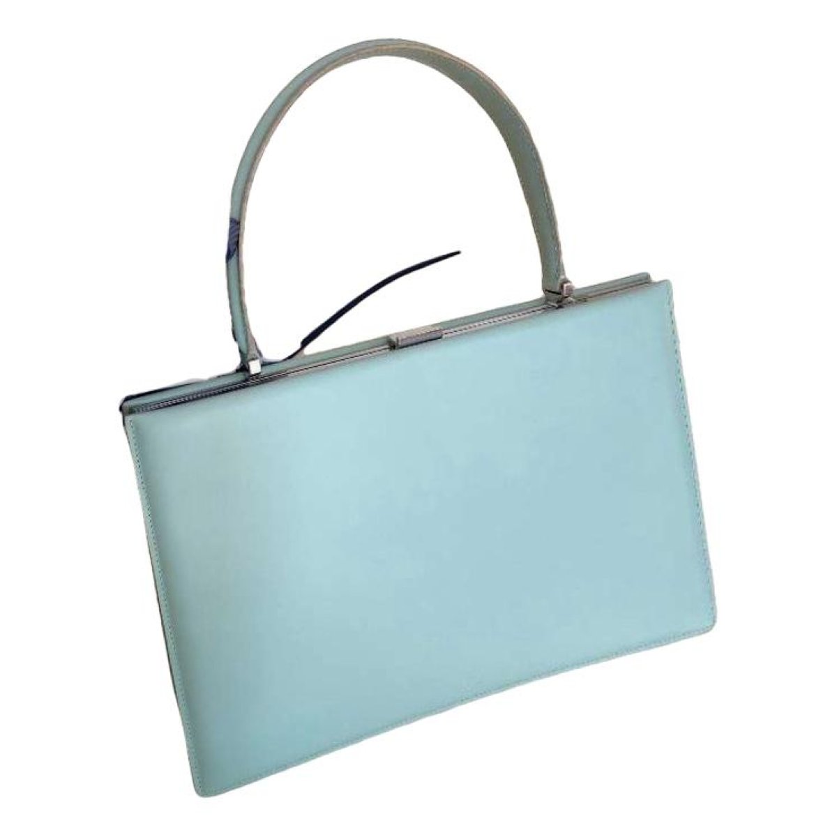 Clasp leather handbag