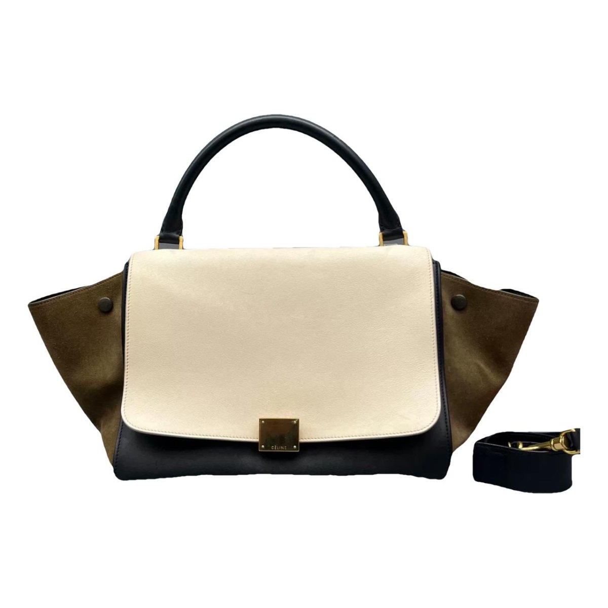 Trapèze leather handbag