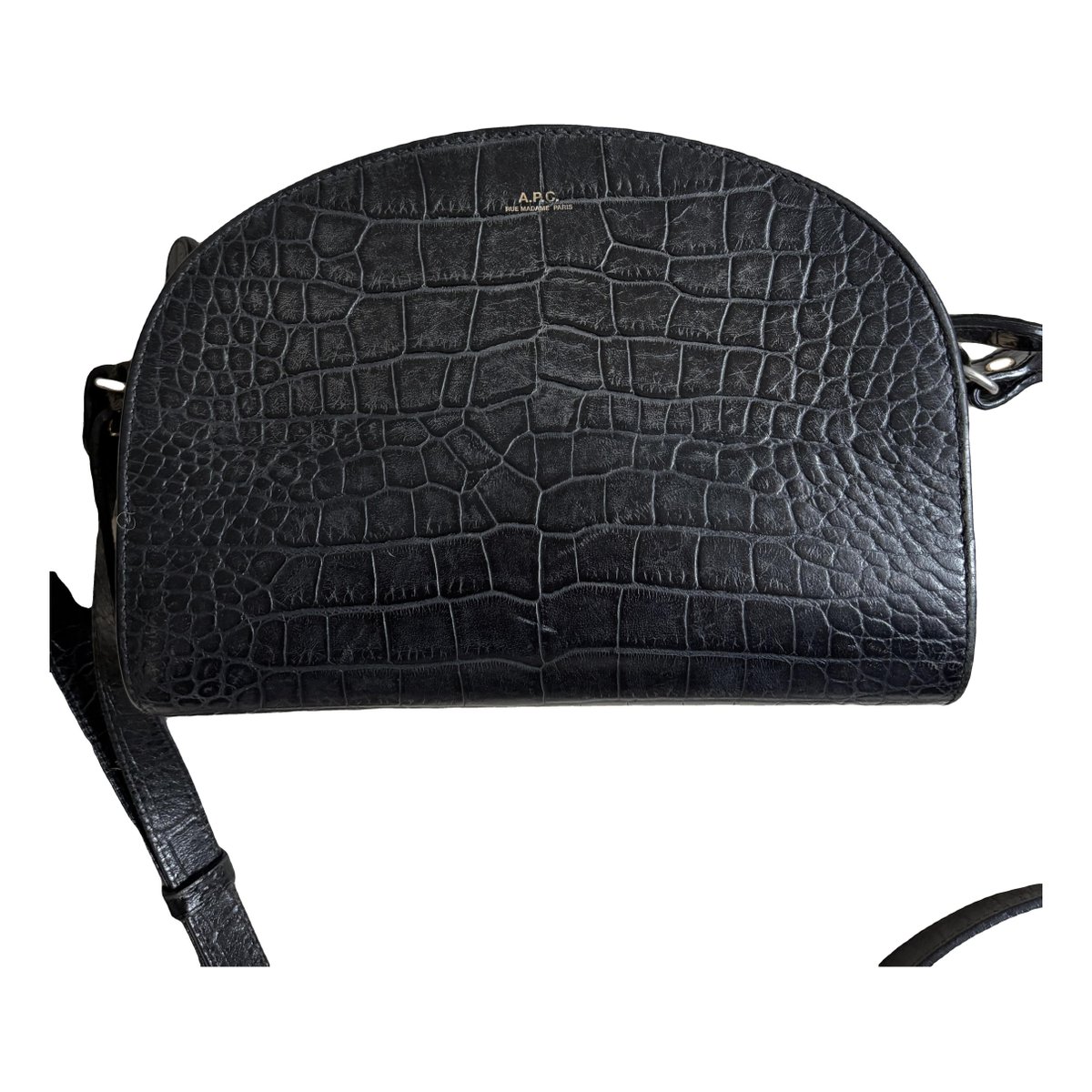 Demi-lune leather handbag