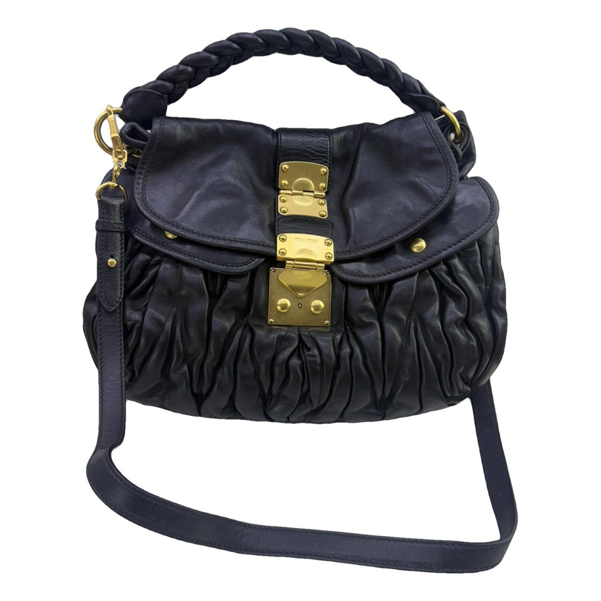 Coffer leather handbag