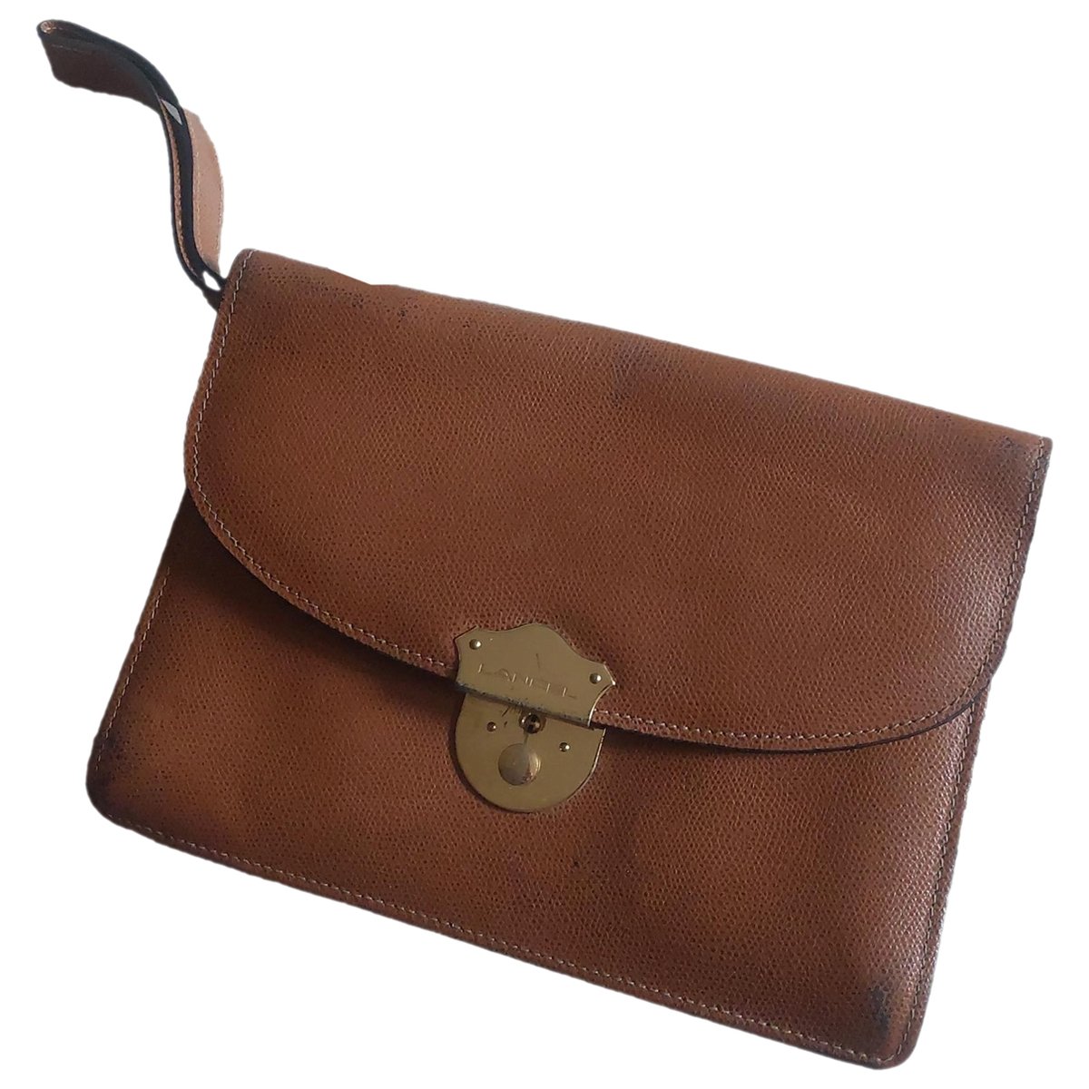 Lettrines leather clutch bag