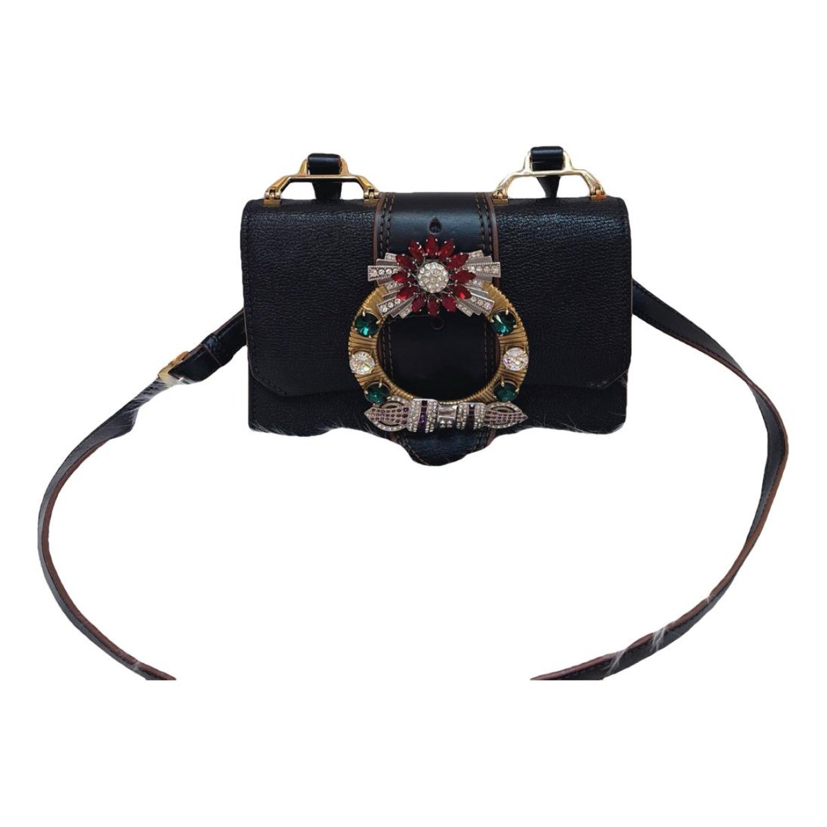 Miu Lady leather crossbody bag