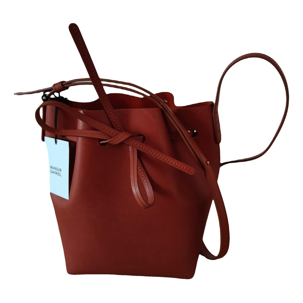 Bucket leather handbag