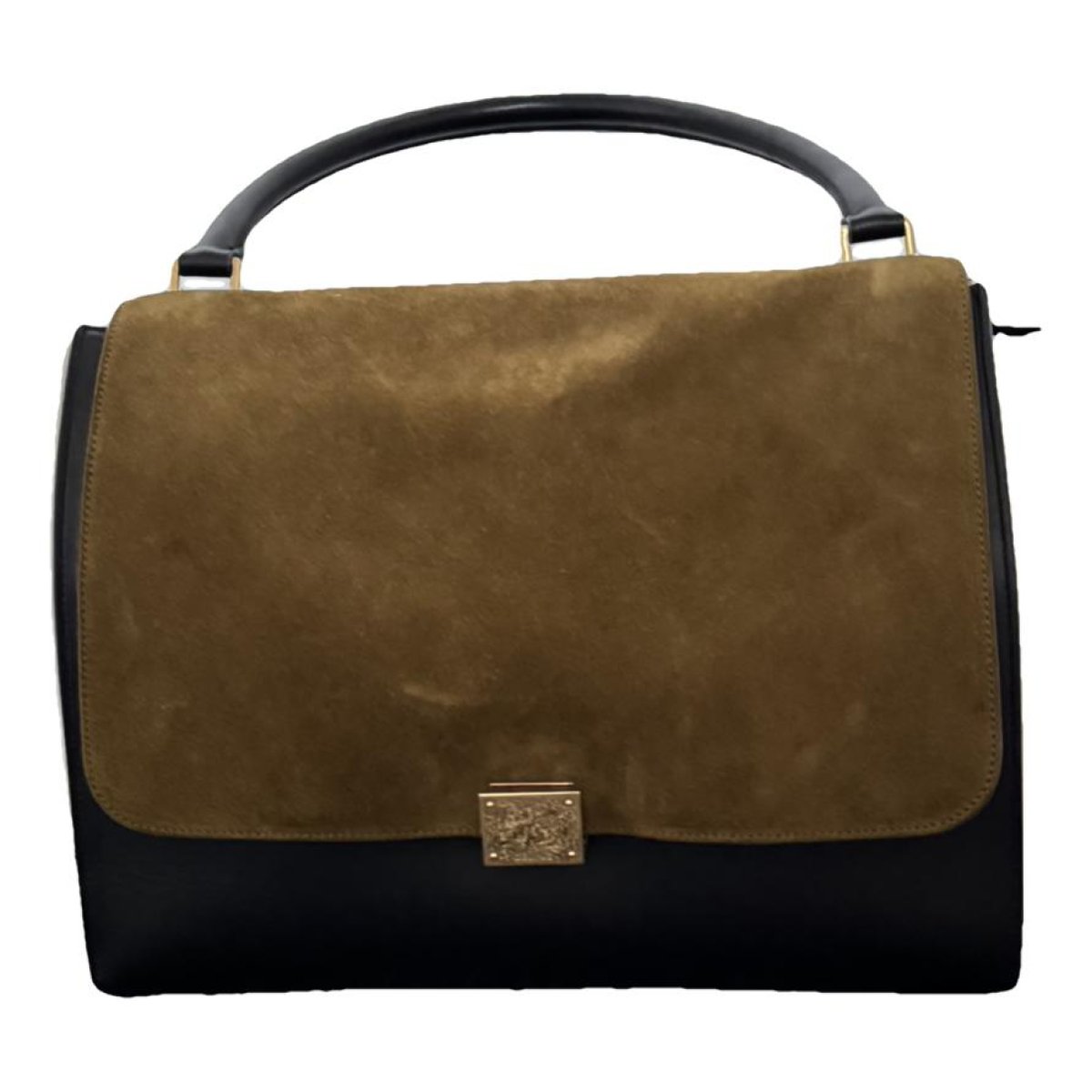 Trapèze leather handbag