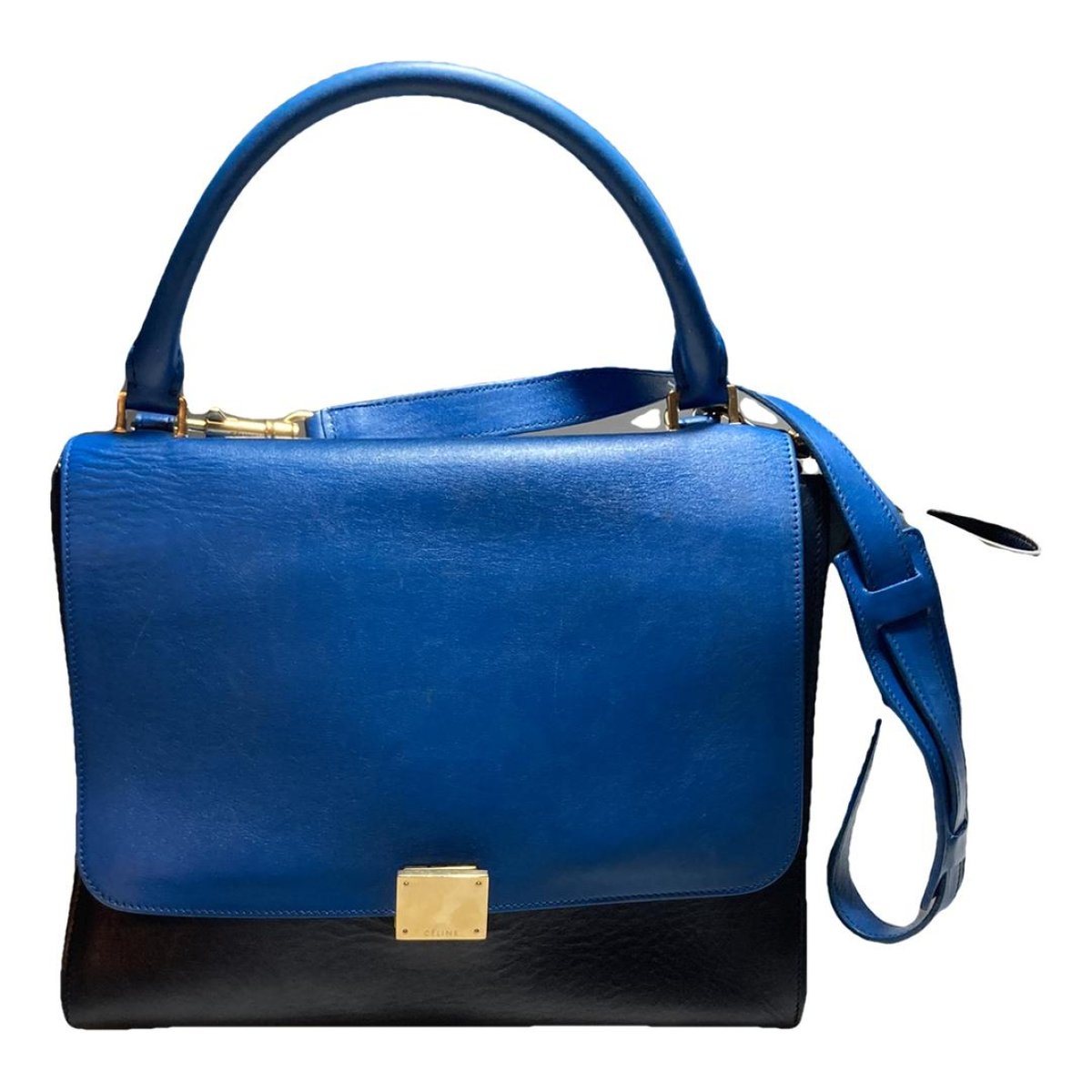 Trapèze leather handbag