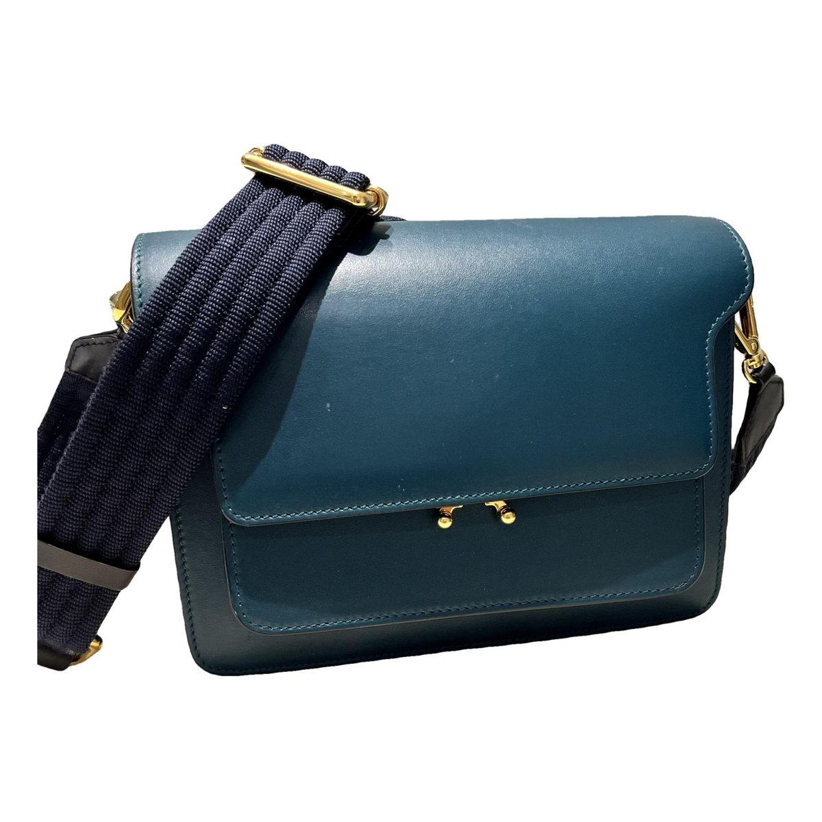 Trunk leather crossbody bag