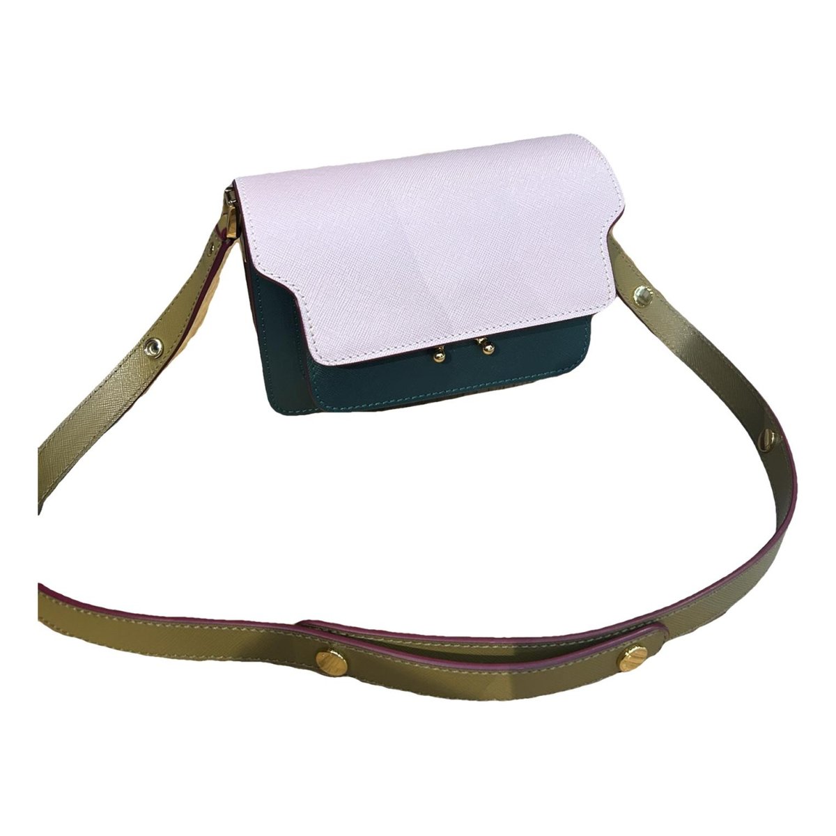 Trunk leather crossbody bag