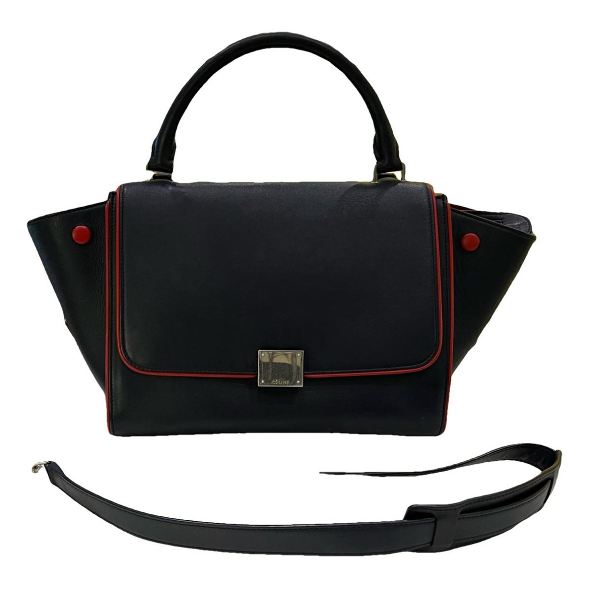 Trapèze leather handbag