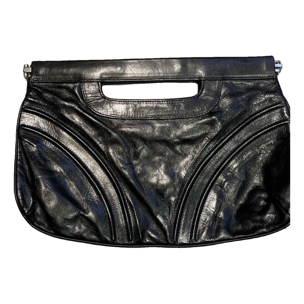 Leather clutch bag