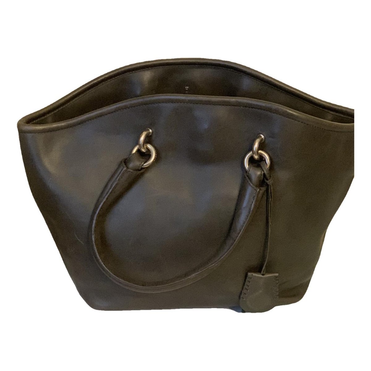 Box leather handbag