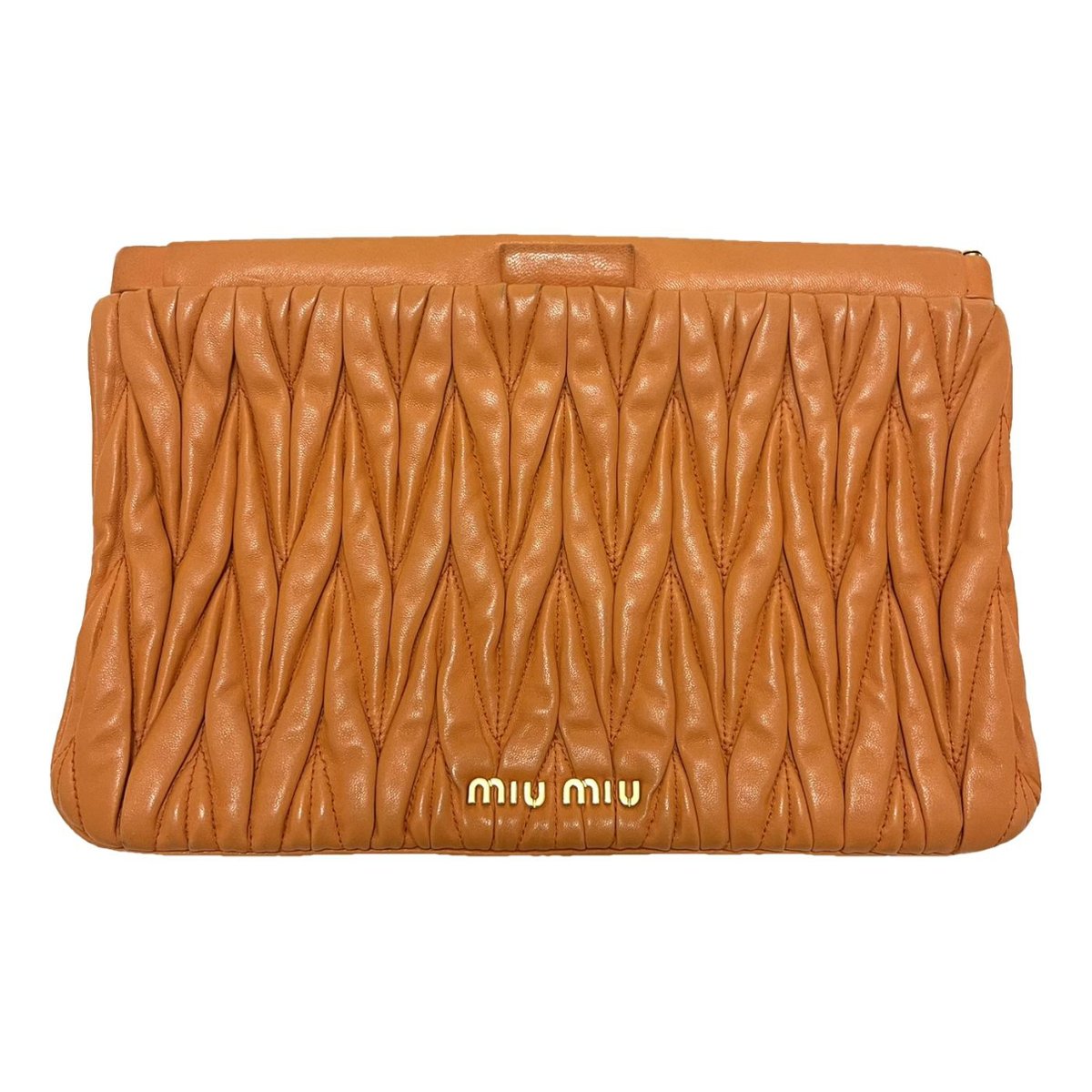 Matelassé leather clutch bag