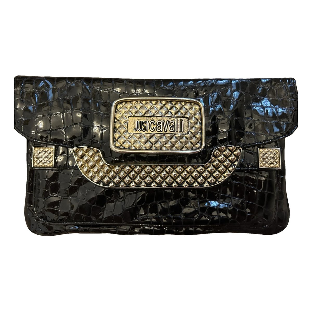 Patent leather clutch bag