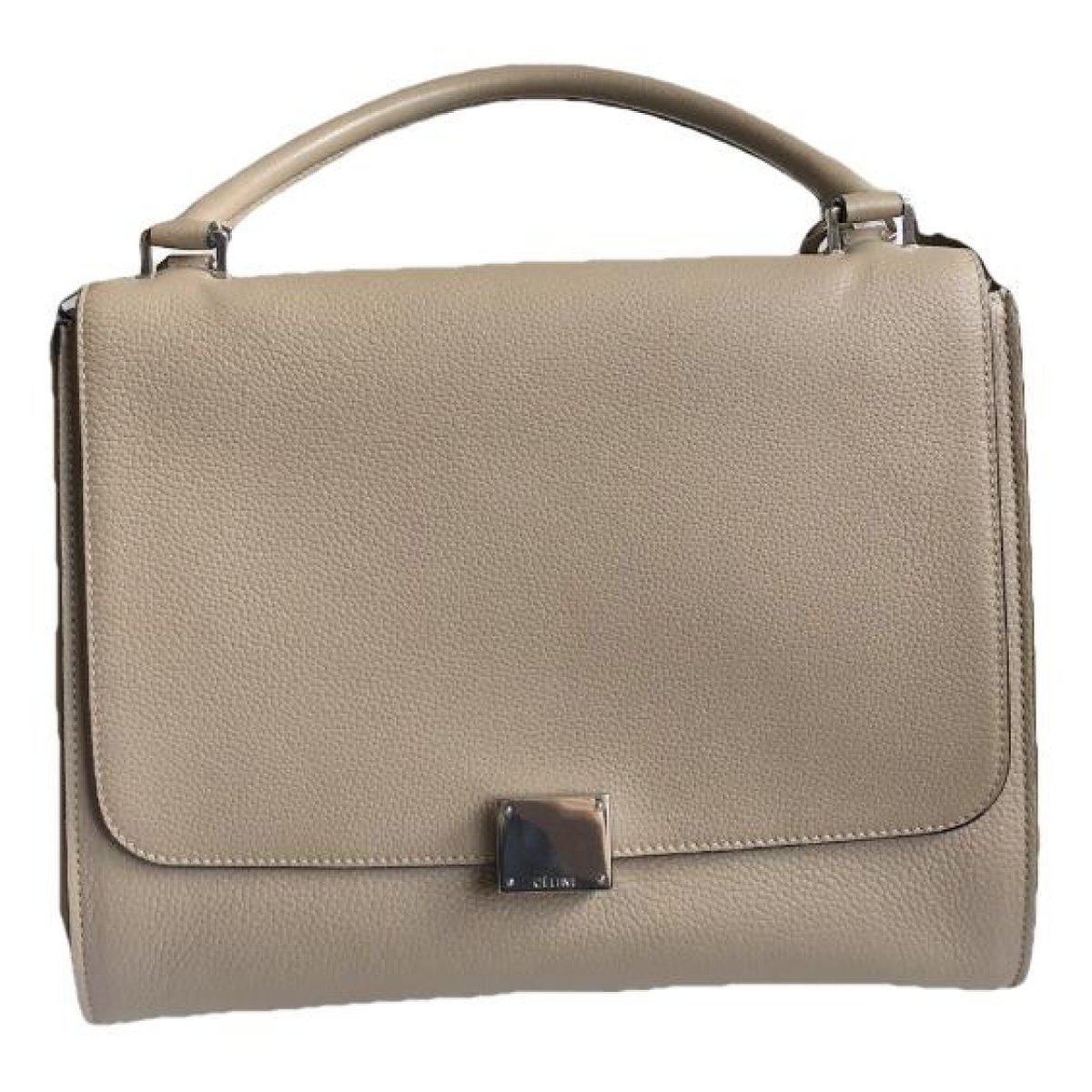 Trapèze leather handbag