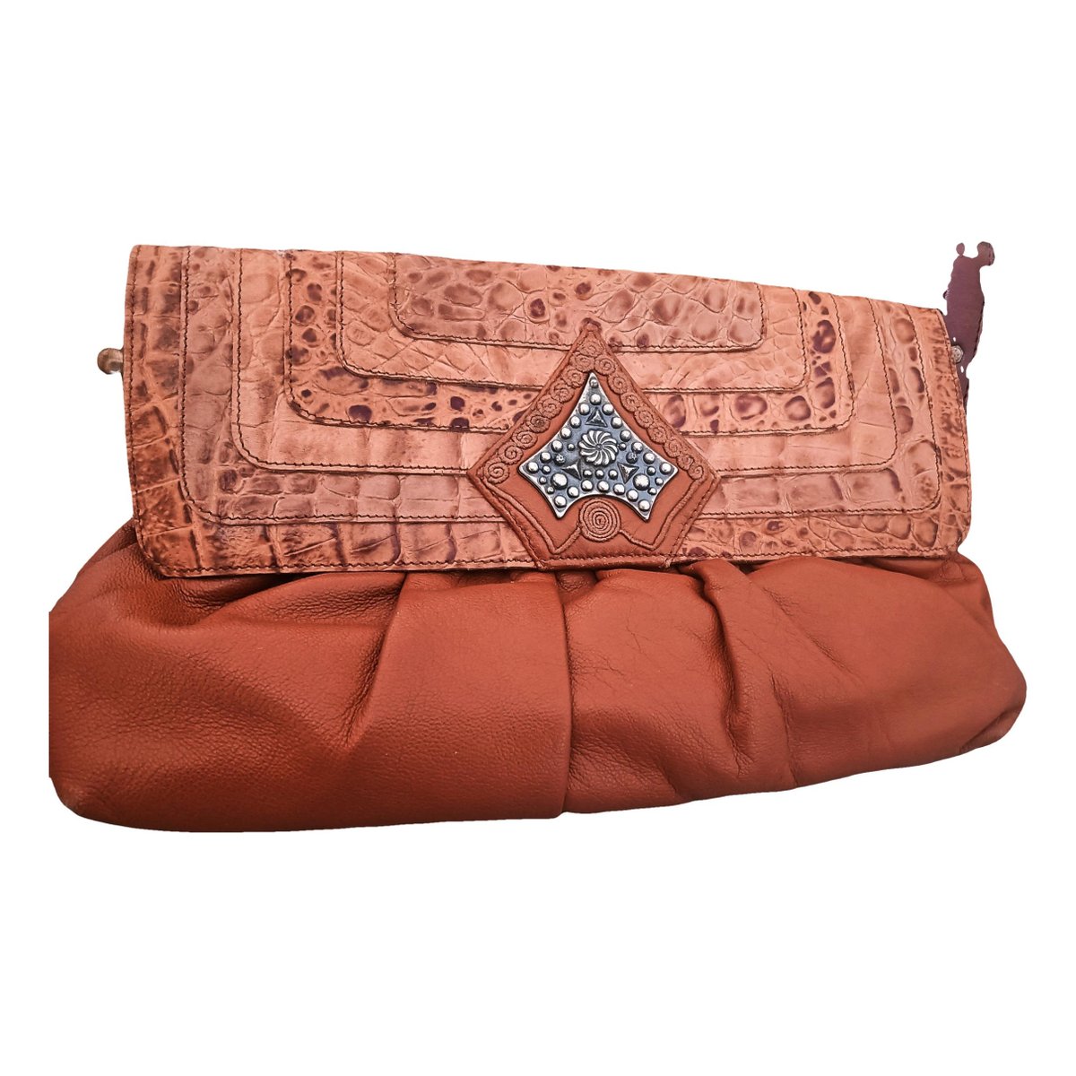 Leather clutch bag