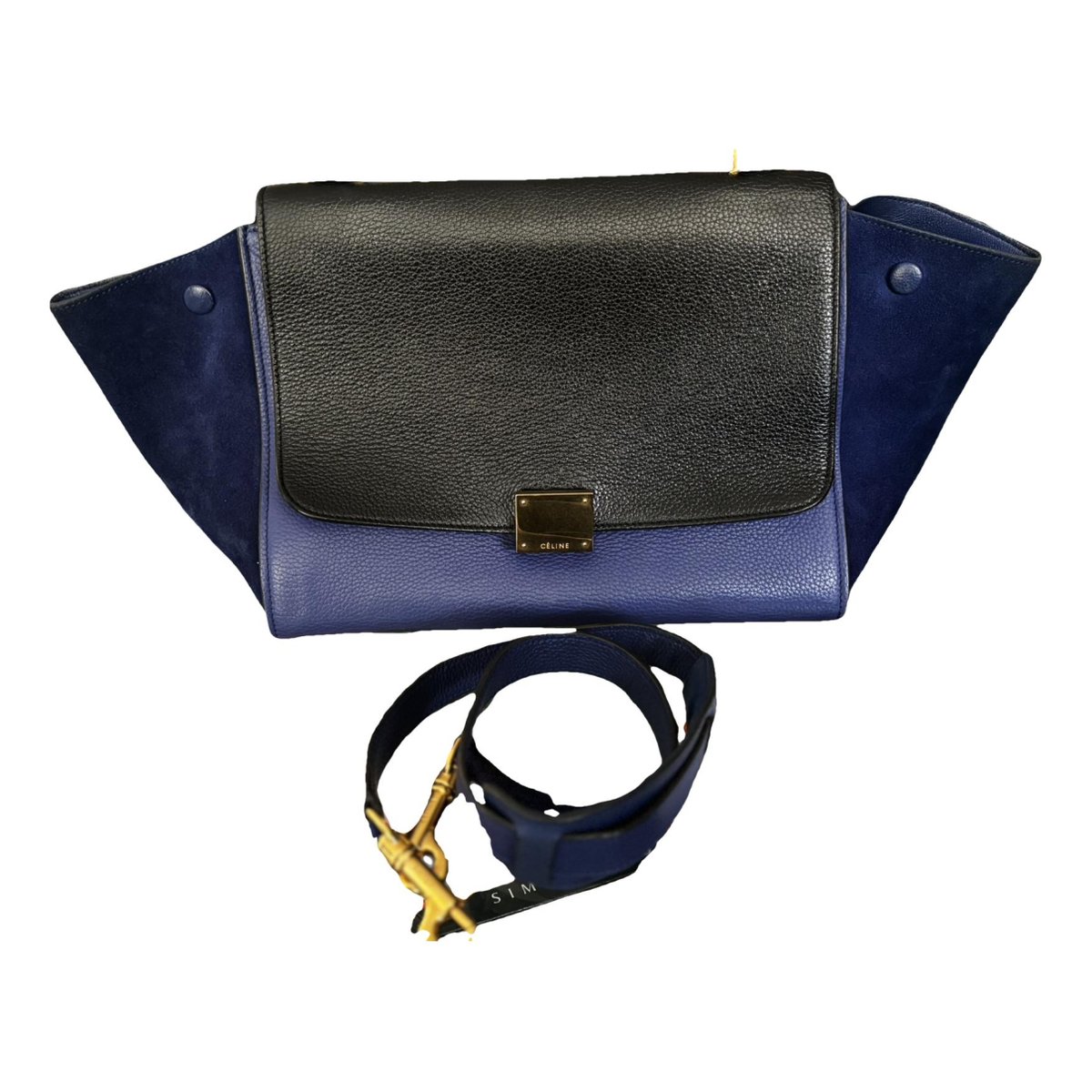 Trapèze leather handbag