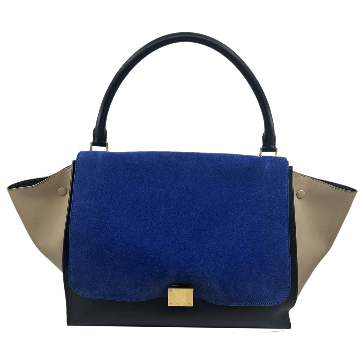 Trapèze leather handbag