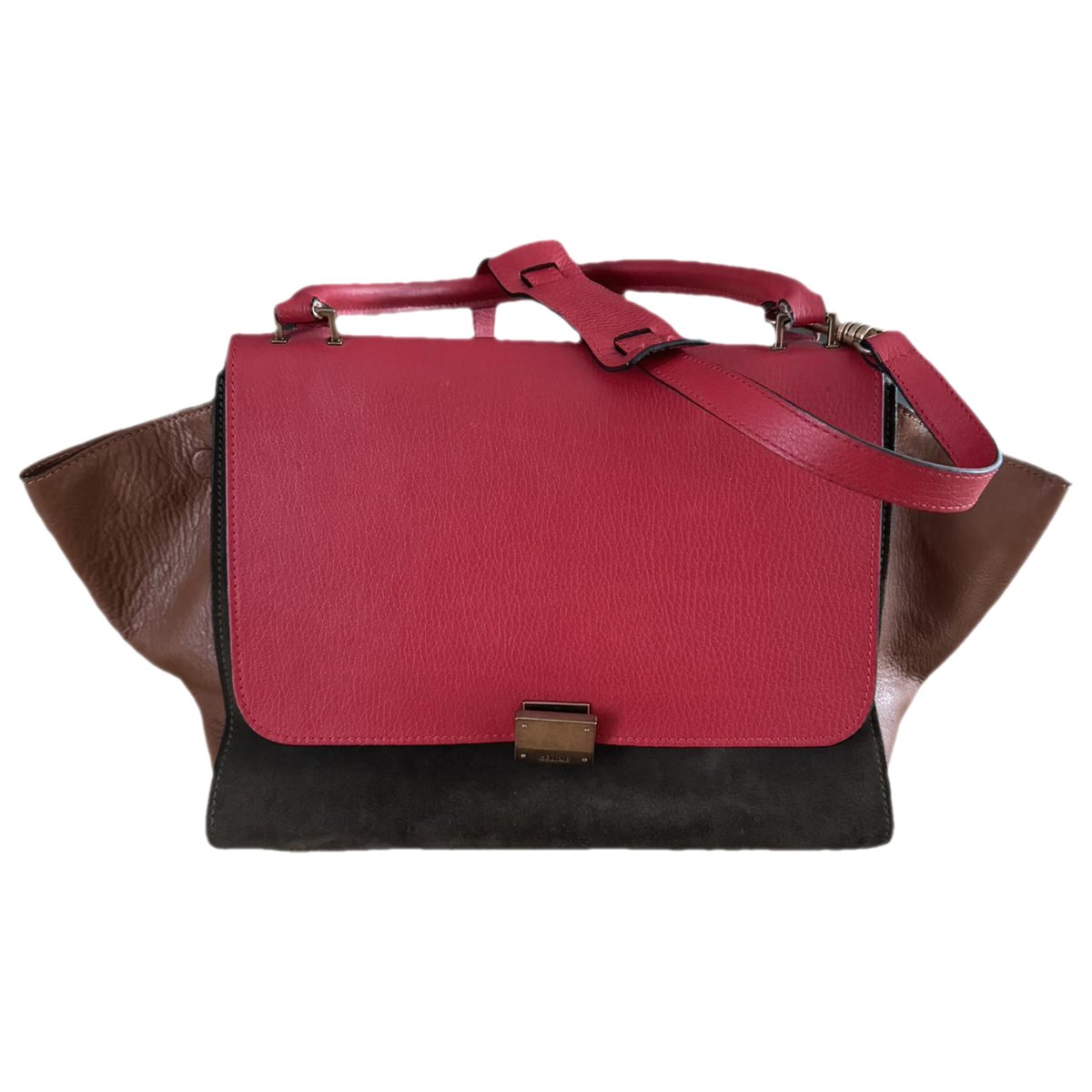 Trapèze leather handbag