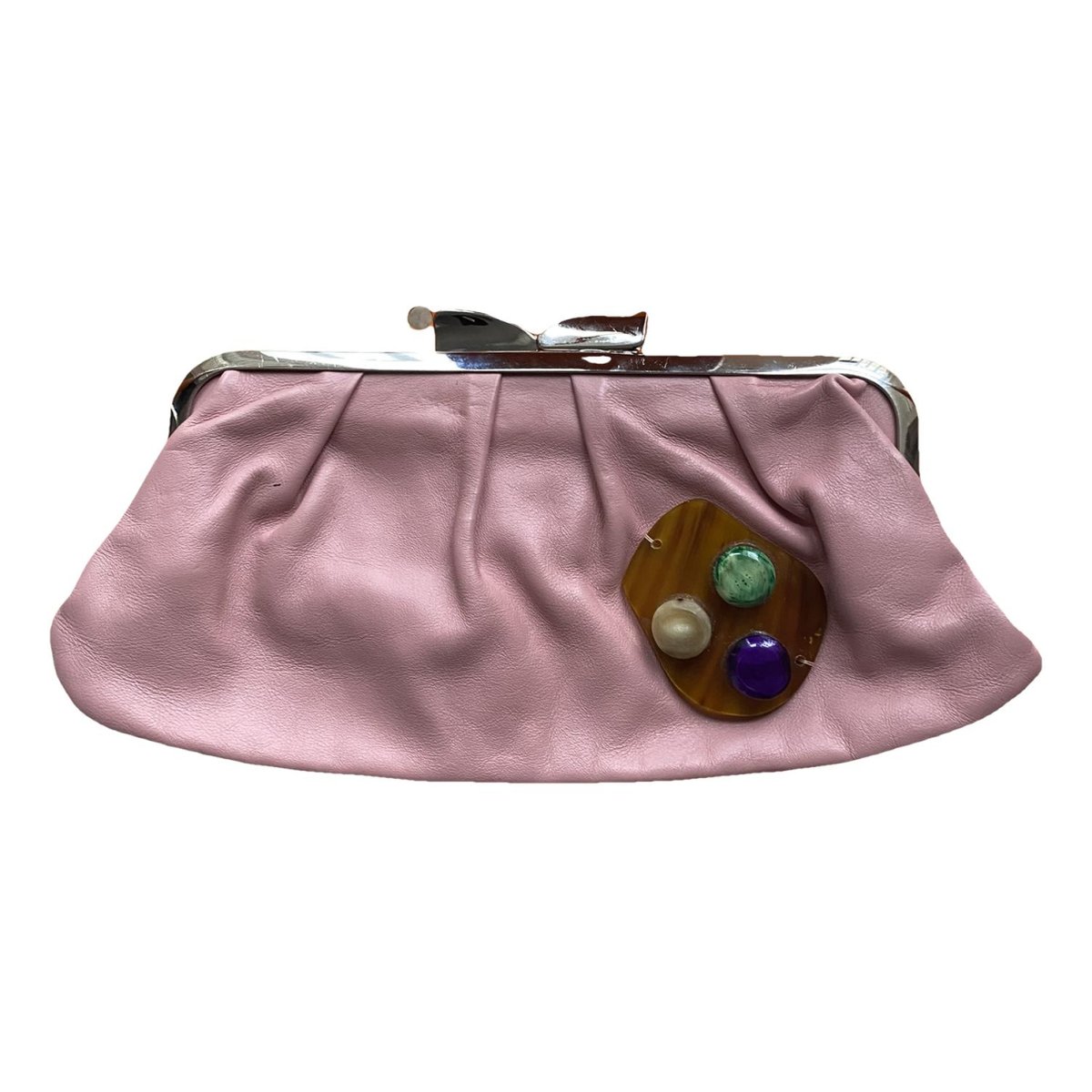 Leather clutch bag