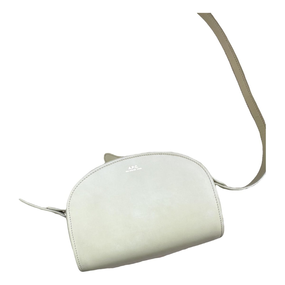 Demi-lune leather clutch bag