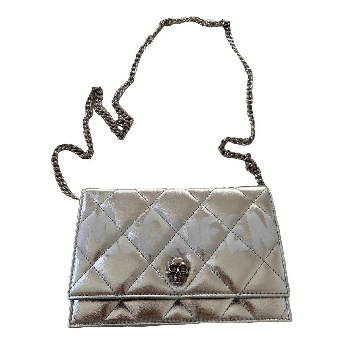 Skull leather crossbody bag