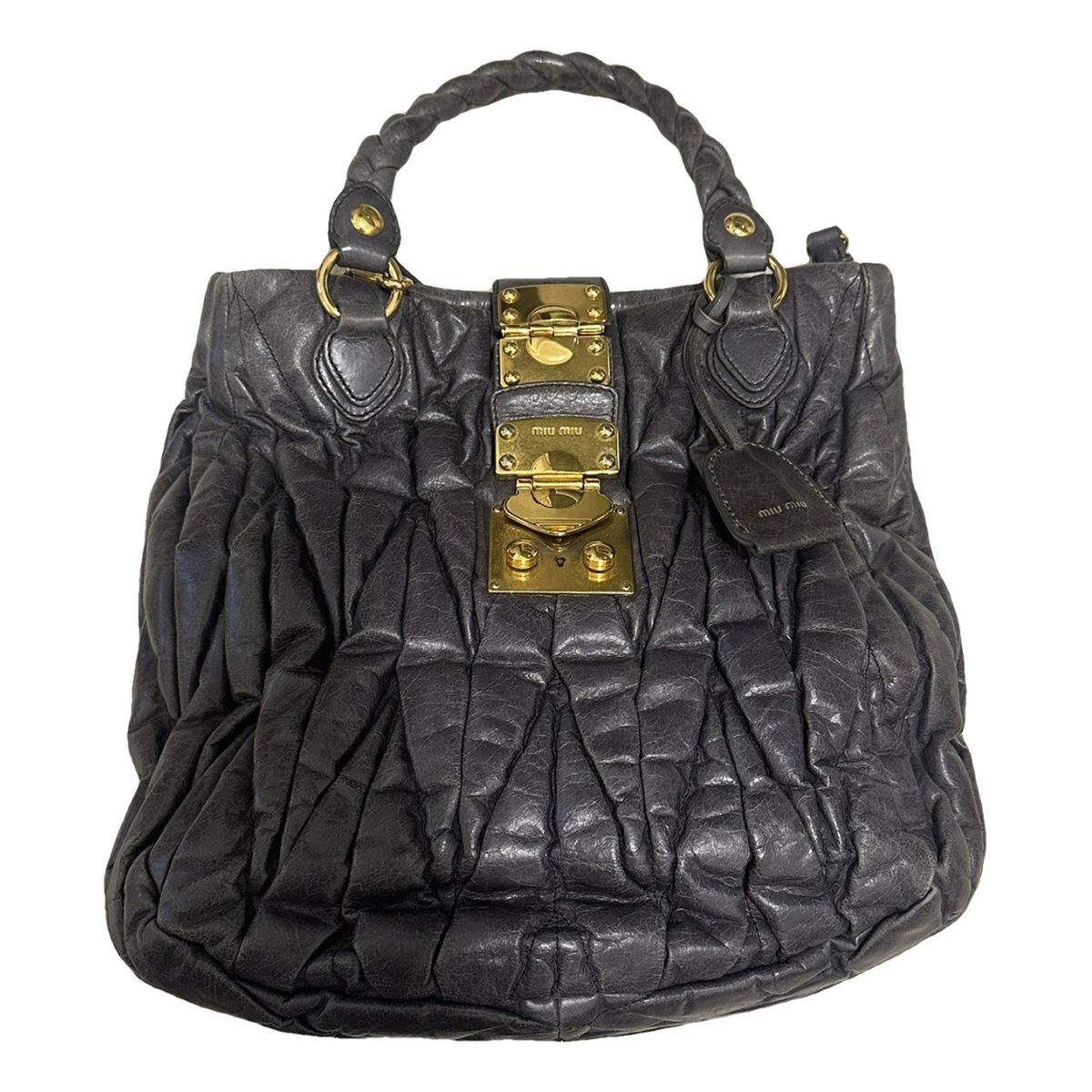 Coffer leather handbag