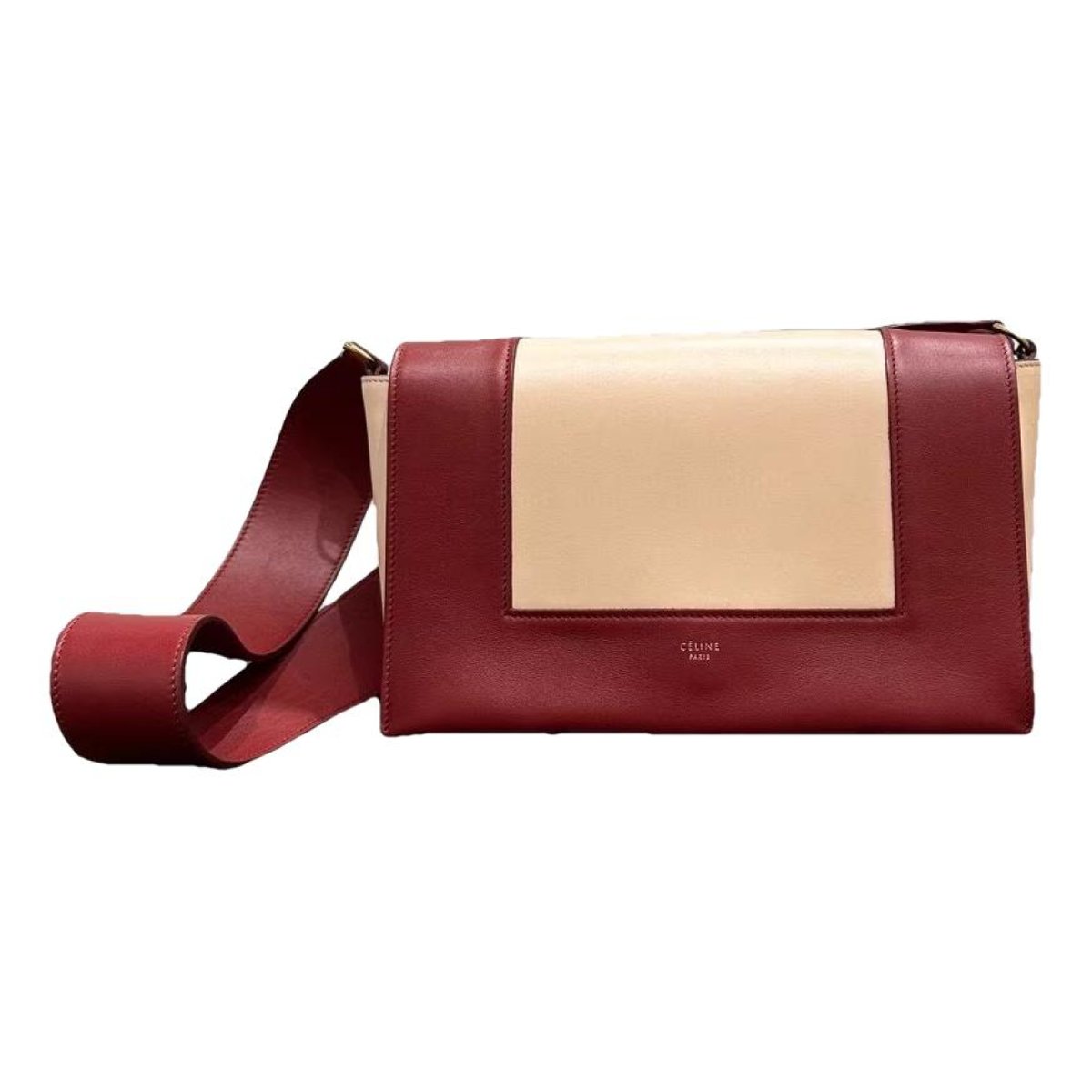 Frame leather handbag