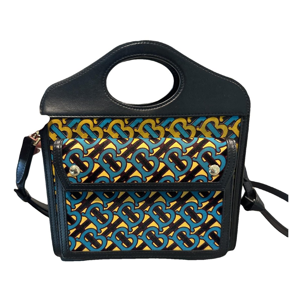 Pocket leather handbag