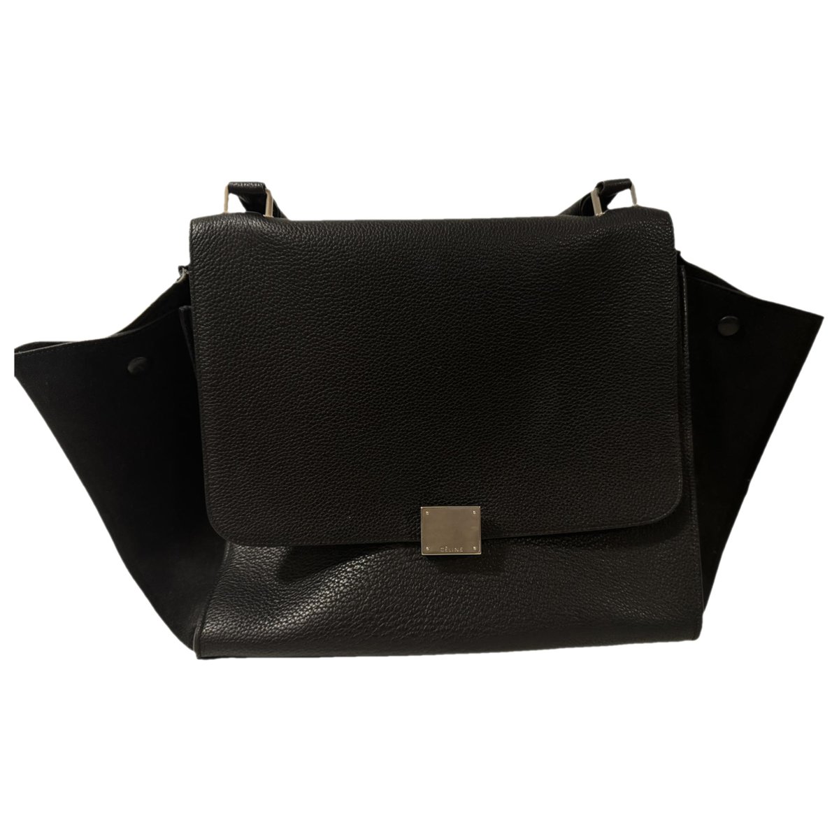 Trapèze leather handbag