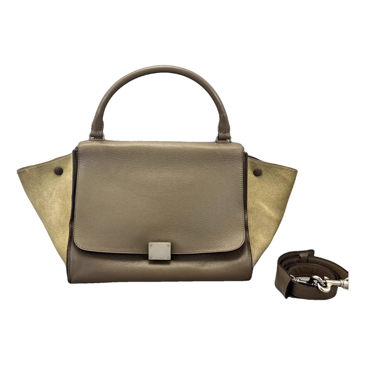 Trapèze leather handbag