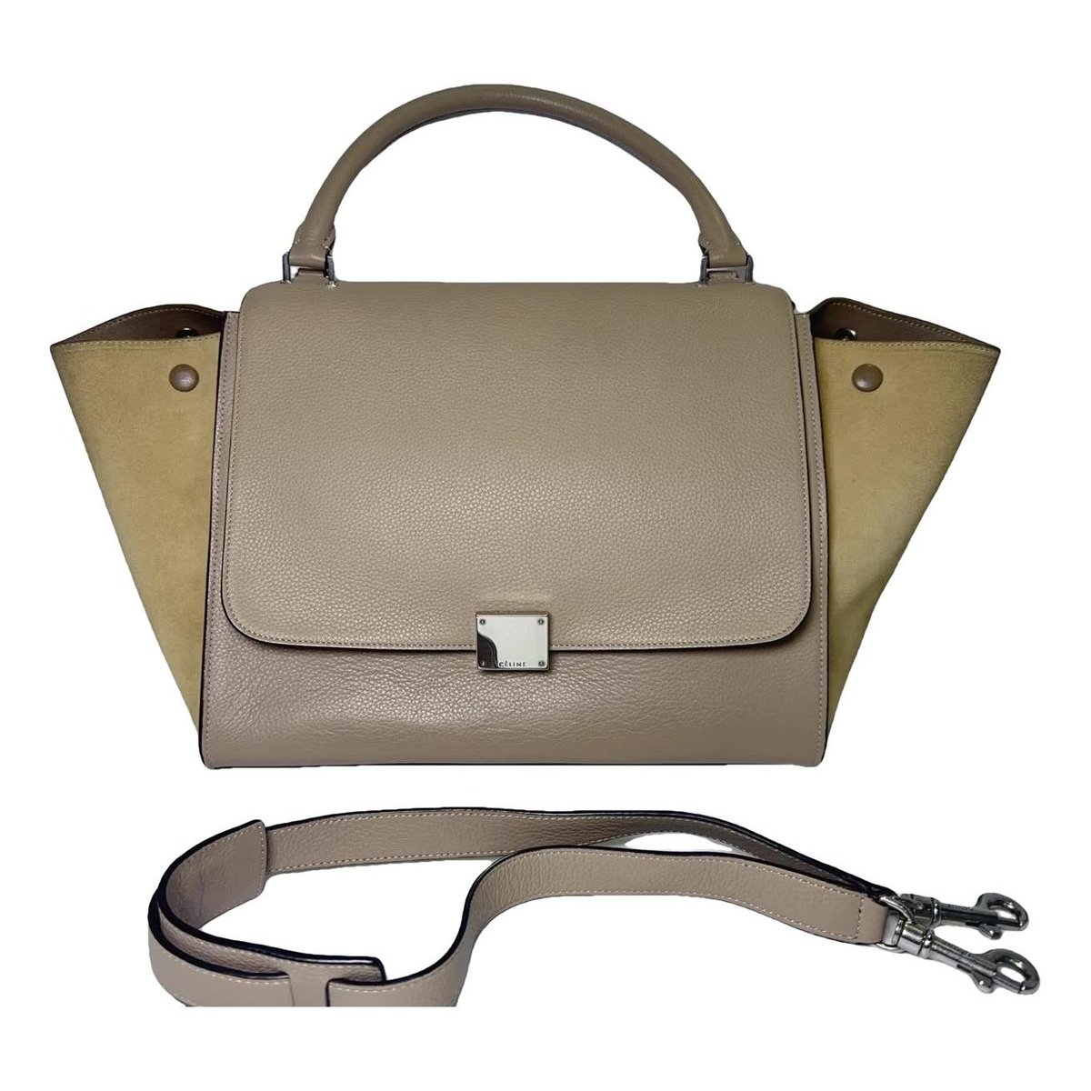 Trapèze leather handbag