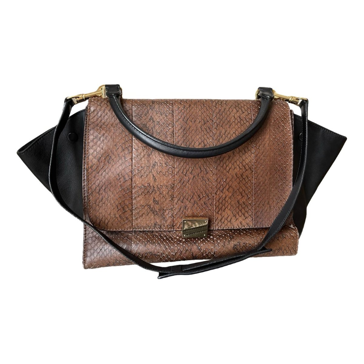 Trapèze leather handbag