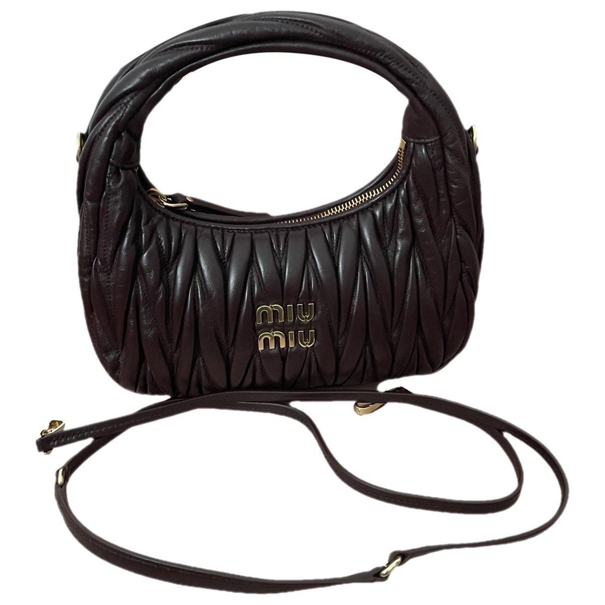 Miu Wander leather crossbody bag