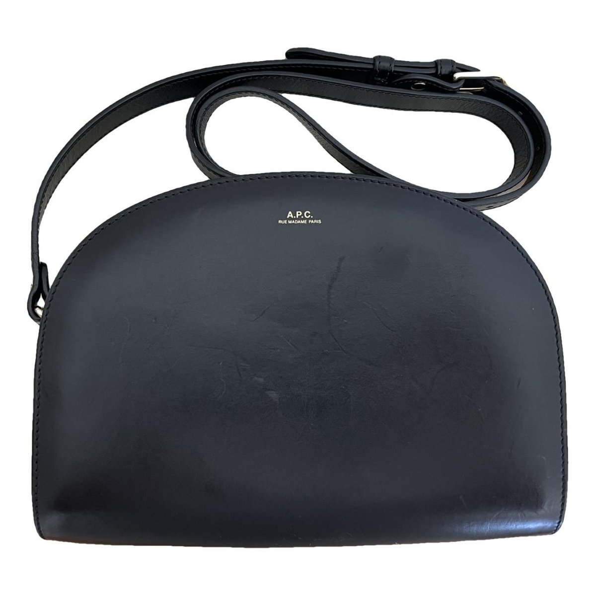 Demi-lune leather crossbody bag