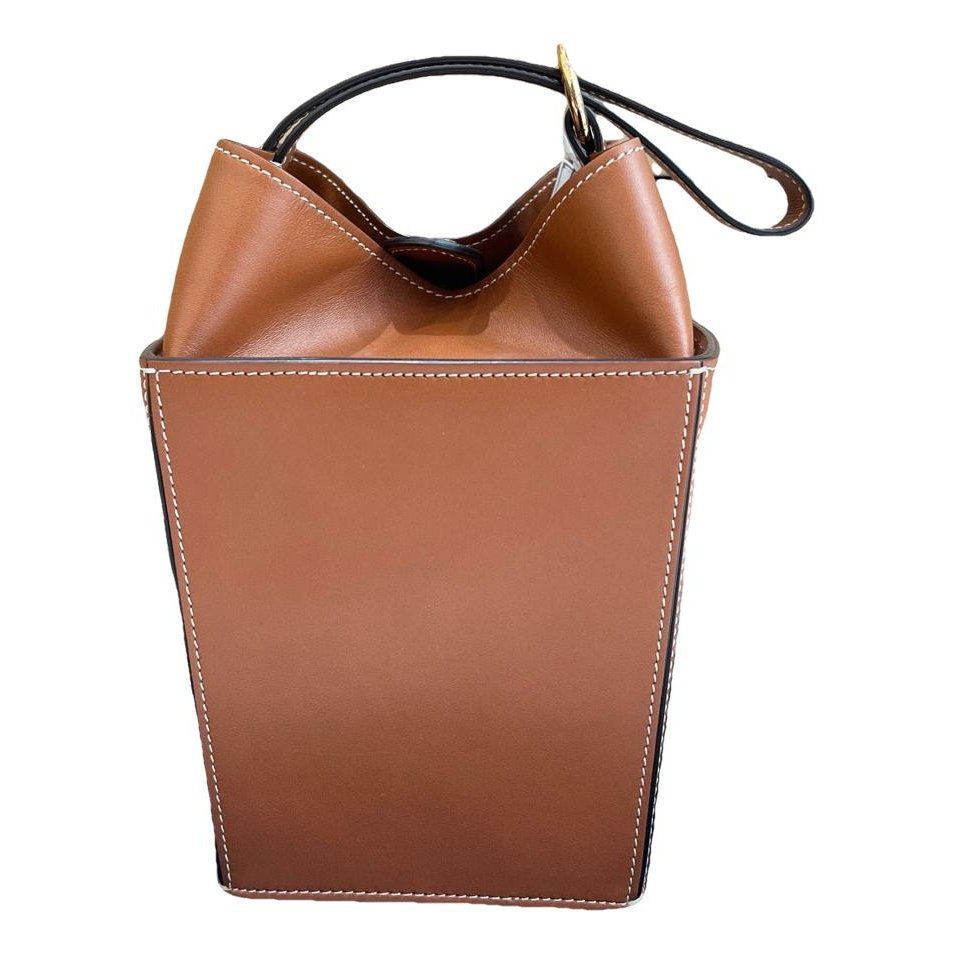 Clasp box leather handbag