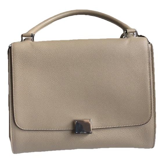 Trapèze leather handbag