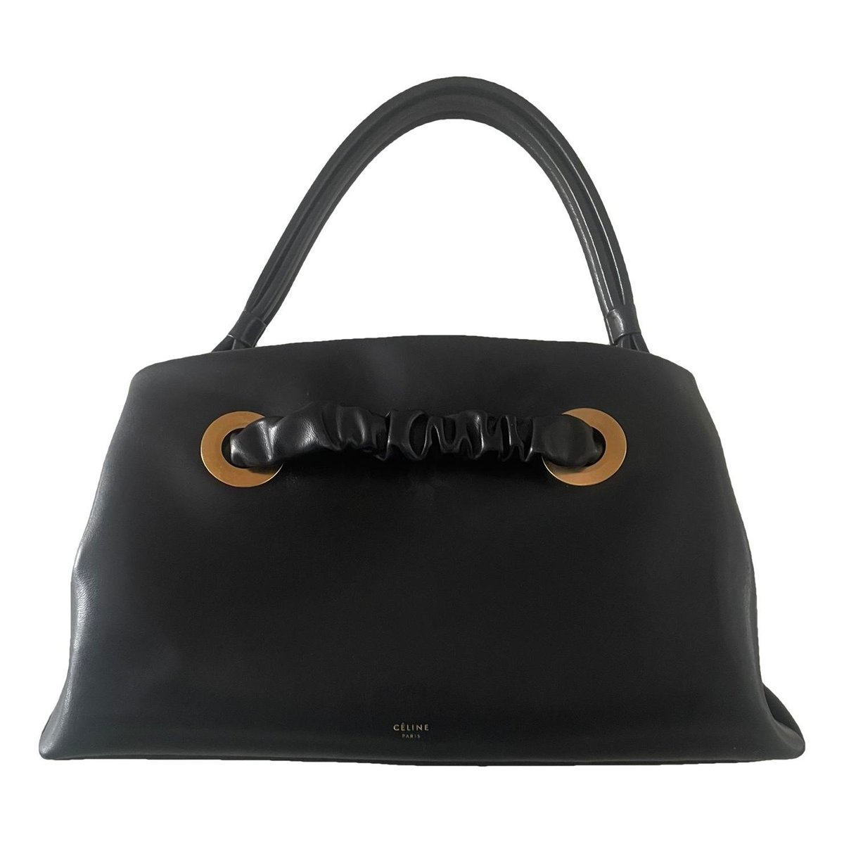 Eyelet leather handbag