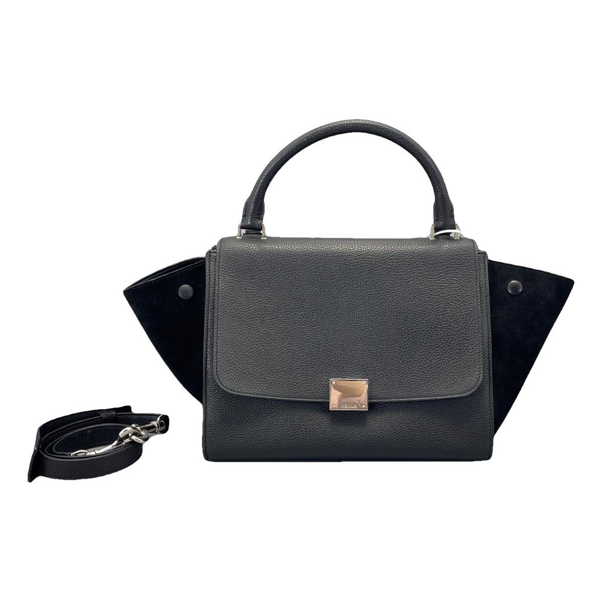 Trapèze leather handbag