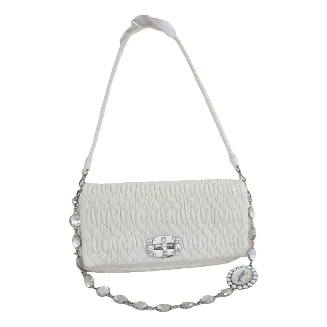Miu Crystal leather handbag