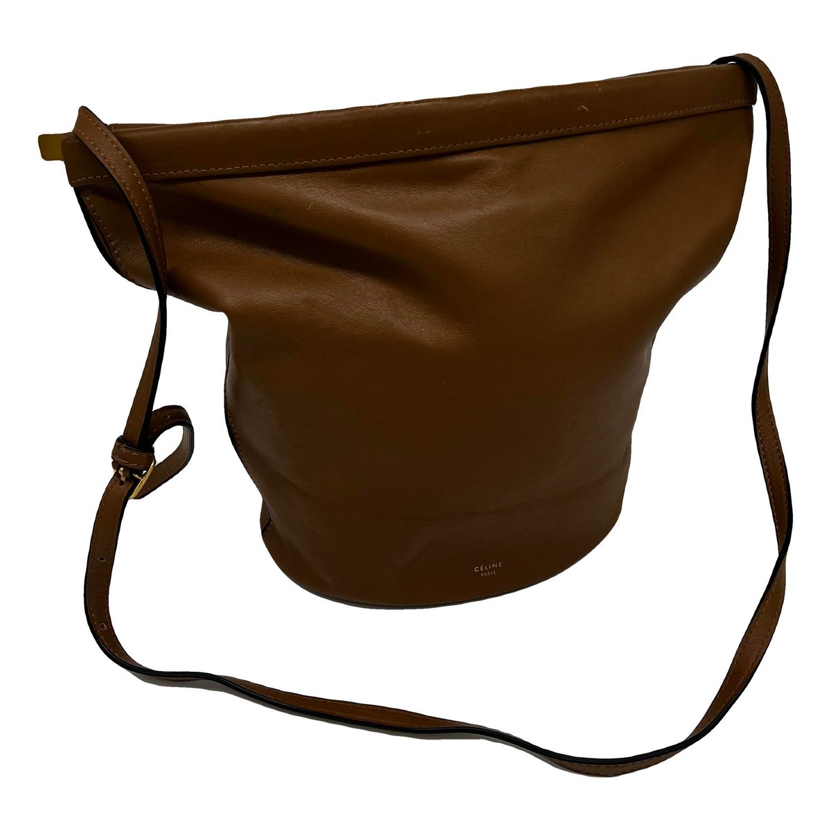 Clasp Bucket leather handbag