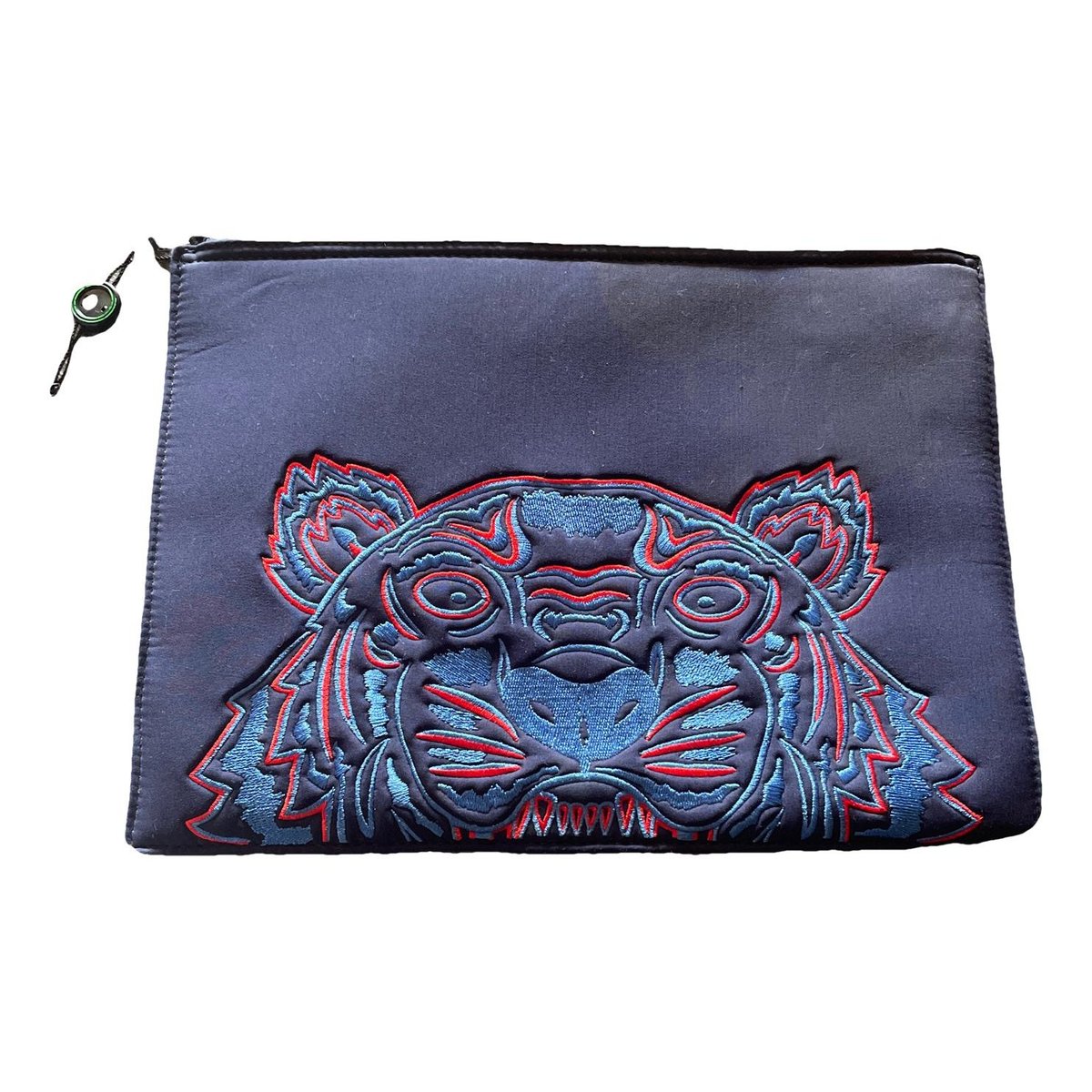 Tiger velvet clutch bag