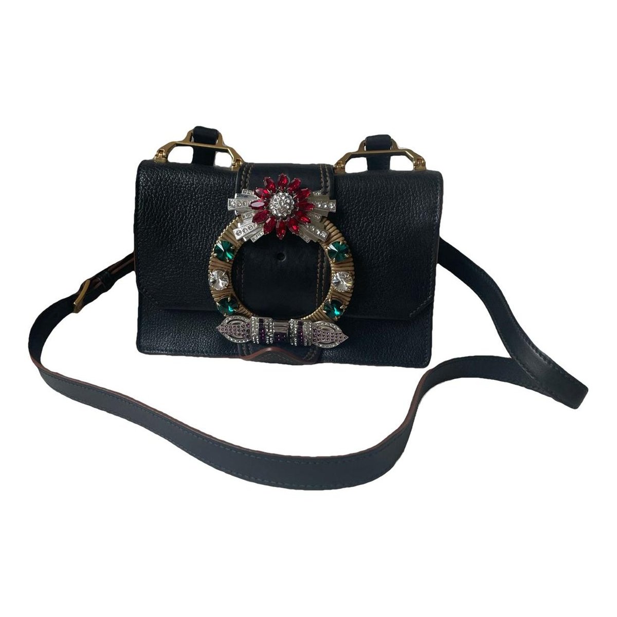 Miu Lady leather crossbody bag