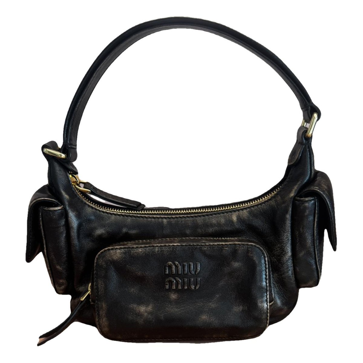 Pocket leather handbag